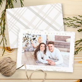 Happy Holidays Modernes Minimales Kariertes Foto Feiertagskarte