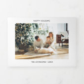 Happy Holidays Modernes Minimalistisches Foto Dreifach Gefaltete Urlaubskarte (Cover)
