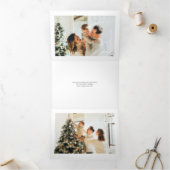 Happy Holidays Modernes Minimalistisches Foto Dreifach Gefaltete Urlaubskarte (Innenseite)