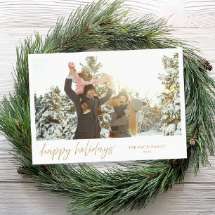 Happy Holidays Modernes Minimalistisches Foto Feiertagskarte