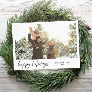 Happy Holidays Modernes Minimalistisches Foto Feiertagskarte