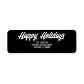 Happy Holidays Modernes Script Classic Black Retur (Vorne)