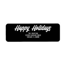 Happy Holidays Modernes Script Classic Black Retur