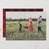 Happy Holidays Modernes Script Foto 2 Karte (Vorne/Hinten)