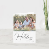 Happy Holidays Modernes Script-Foto Feiertagskarte (Vorderseite)
