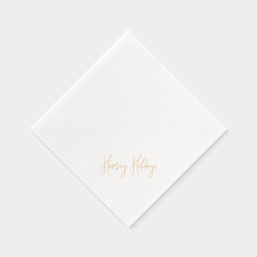 Happy Holidays Modernes Skript Weihnachten Gold Servietten Mit Folie (Rechts)