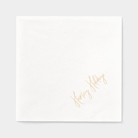Happy Holidays Modernes Skript Weihnachten Gold Servietten Mit Folie (Vorderseite)