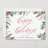 Happy Holidays Modernes Weihnachtsgeschäft Feiertagskarte (Vorderseite)