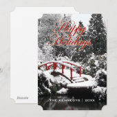 Happy Holidays - Mondbrücke und Teich Feiertagskarte (Vorne/Hinten)