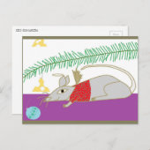 Happy Holidays Mouse in  House Feiertagspostkarte (Vorne/Hinten)