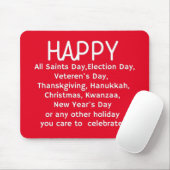 Happy Holidays Mousepad (Mit Mouse)