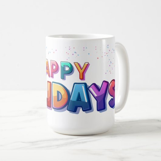 Happy Holidays Mug Kaffeetasse (VorderseiteRechts)