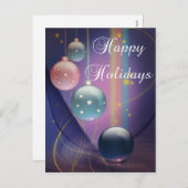 Happy Holidays Multi Bulbs Holiday Postkarte (Vorne/Hinten)