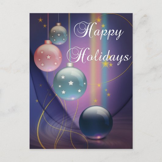 Happy Holidays Multi Bulbs Holiday Postkarte (Vorderseite)