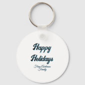 Happy holidays name family gifts stylish retro boh schlüsselanhänger (Rückseite)