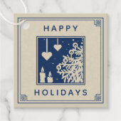 Happy Holidays | Name hinzufügen Geschenkanhänger (Vorderseite)