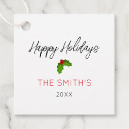 Happy Holidays Name Jahr Festliches Weihnachtsgesc Geschenkanhänger