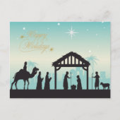 Happy Holidays Nativity Manager Scene Postkarte (Vorderseite)