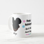 Happy Holidays Natural Hair Coffee Tasse (Vorderseite Links)