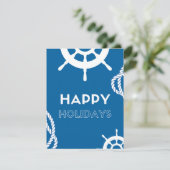 Happy Holidays - Nautical Rope Feiertagskarte (Stehend Vorderseite)