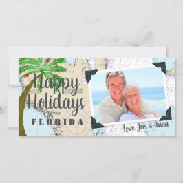 Happy Holidays Nautical Tropical Florida Urlaub Feiertagskarte