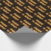 Happy Holidays Neon Sign On Brick Geschenkpapier (Ecke)