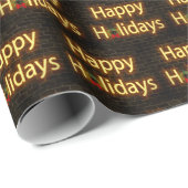 Happy Holidays Neon Sign On Brick Geschenkpapier (Rolleneckpunkt)