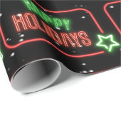 Happy Holidays Neon Sign Schneeflocken Geschenkpapier (Rolleneckpunkt)