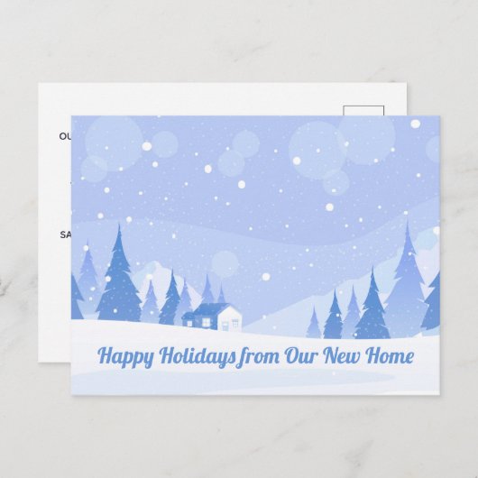 Happy Holidays Neue Zuhause Änderung der Anschrift Postkarte (Vorne/Hinten)