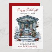 Happy Holidays Neue Zuhause Fronttür verschieben Ankündigung (Vorne/Hinten)
