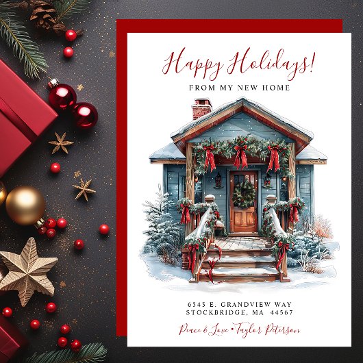 Happy Holidays Neue Zuhause Fronttür verschieben Ankündigung