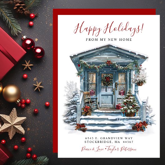 Happy Holidays Neue Zuhause Fronttür verschieben Ankündigung