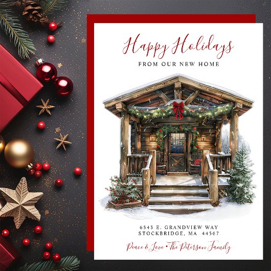Happy Holidays Neue Zuhause Fronttür verschieben Ankündigung
