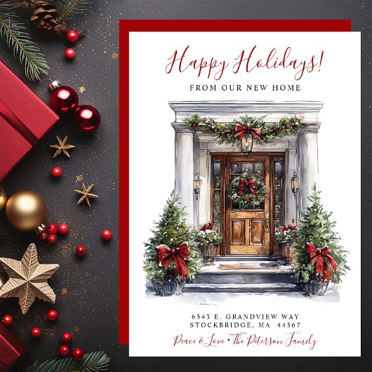 Happy Holidays Neue Zuhause Fronttür verschieben Ankündigung