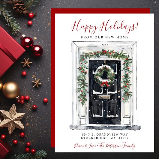 Happy Holidays Neue Zuhause Fronttür verschieben Ankündigung