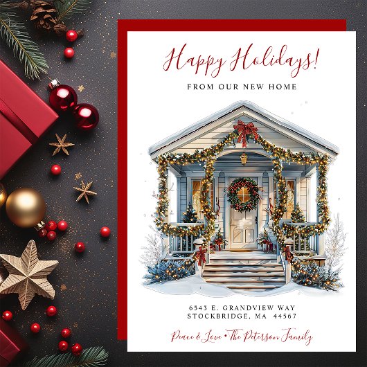 Happy Holidays Neue Zuhause Fronttür verschieben Ankündigung