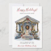Happy Holidays Neue Zuhause Fronttür verschieben Ankündigung (Vorderseite)