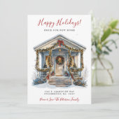 Happy Holidays Neue Zuhause Fronttür verschieben Ankündigung (Stehend Vorderseite)