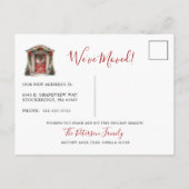 Happy Holidays Neue Zuhause Fronttür verschieben Ankündigungspostkarte (Rückseite)