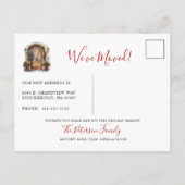 Happy Holidays Neue Zuhause Fronttür verschieben Ankündigungspostkarte (Rückseite)