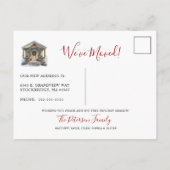 Happy Holidays Neue Zuhause Fronttür verschieben Ankündigungspostkarte (Rückseite)