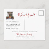 Happy Holidays Neue Zuhause Fronttür verschieben Ankündigungspostkarte (Rückseite)