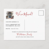 Happy Holidays Neue Zuhause Fronttür verschieben Ankündigungspostkarte (Rückseite)