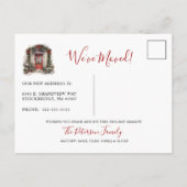 Happy Holidays Neue Zuhause Fronttür verschieben Ankündigungspostkarte (Rückseite)