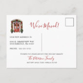 Happy Holidays Neue Zuhause Fronttür verschieben Ankündigungspostkarte (Rückseite)