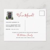 Happy Holidays Neue Zuhause Fronttür verschieben Ankündigungspostkarte (Rückseite)