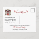 Happy Holidays Neue Zuhause Fronttür verschieben Ankündigungspostkarte (Rückseite)