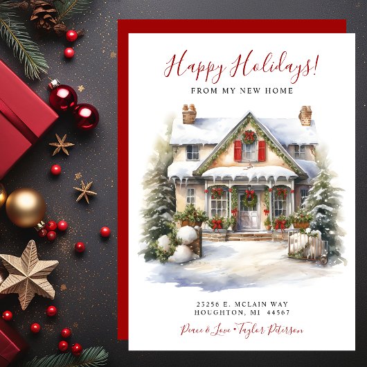 Happy Holidays Neue Zuhause Moving Ankündigung