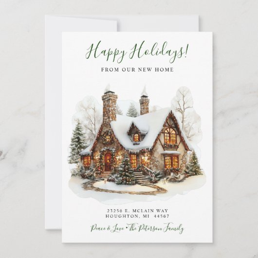 Happy Holidays Neue Zuhause Moving Ankündigung (Vorderseite)