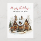 Happy Holidays Neue Zuhause Moving Ankündigungspostkarte (Vorderseite)